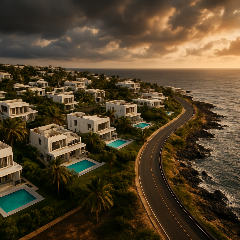Vue aérienne de la presqu'île des Almadies à Dakar